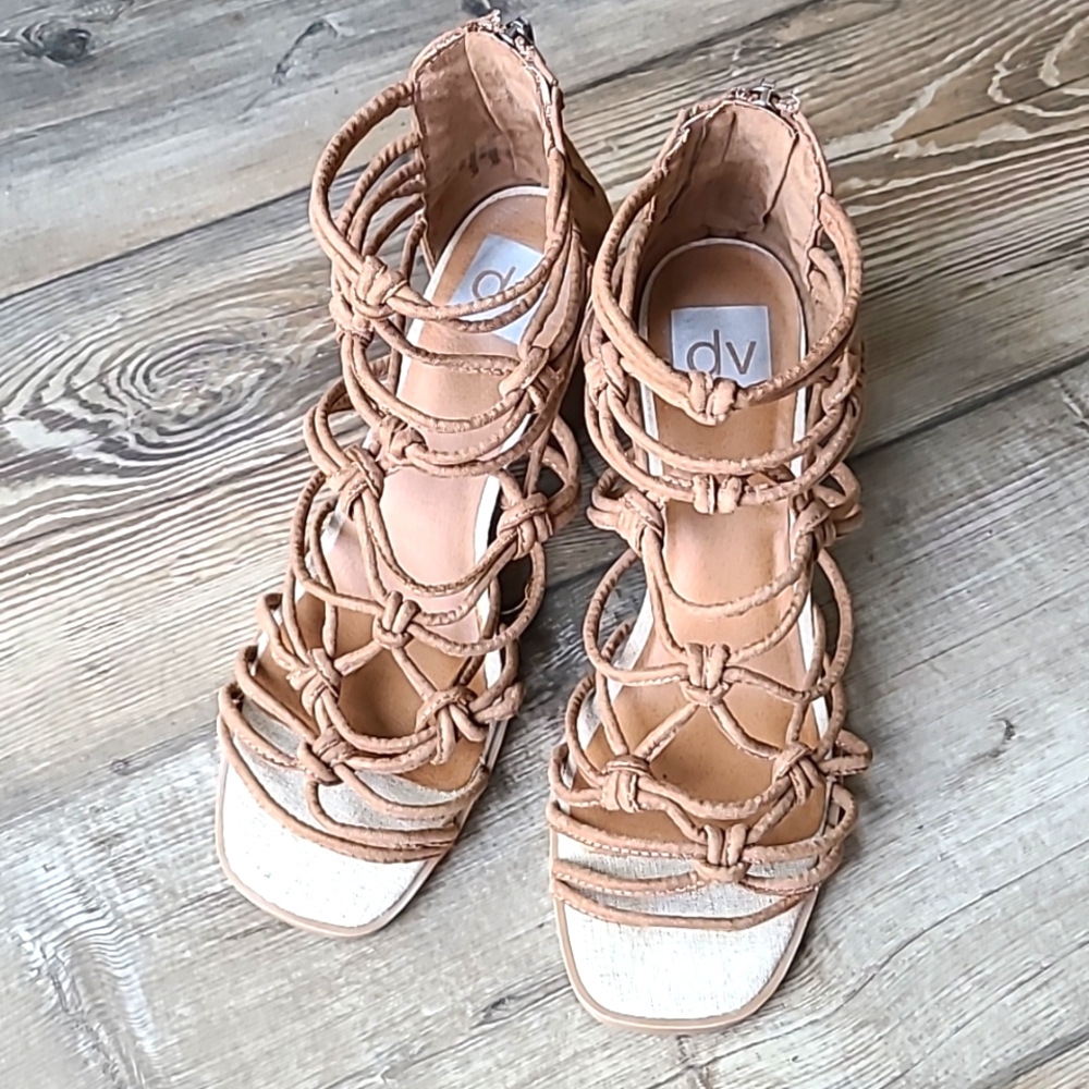 DV by Dolce Vita Size 8 Brown Adira Knotted Heel Sandals New Without Tags
